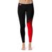 Women's Black/Red Jacksonville State Gamecocks Plus Size Letter Color Block Yoga Leggings