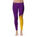 Women's Purple/Gold LSU Tigers Plus Size Letter Color Block Yoga Leggings