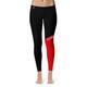 Women's Black/Red Texas Tech Red Raiders Plus Size Letter Color Block Yoga Leggings