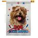 Breeze Decor Patriotic Norfolk Terrier 2-Sided Polyester 40 x 28 in. House Flag in Blue/Brown/Red | 40 H x 28 W in | Wayfair