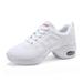 Womens Jazz Shoes Lace-up Sneakers Breathable Mesh Modern Dance Shoes Breathable Air Cushion Split-Sole Outdoor Dancing Shoes Platform Sneakers for Jazz Zumba Ballet Folk white 42