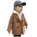 Toddler Girls Coat Baby Notched Plaid Boys Trench Kids Elegant Double Wool Collar Coat Coat Jacket Boys Coat jacket Kids Jacket with Hood Kids Hunting Jacket Winter Coats for Boys Size 10/12