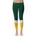 Women's Green/Gold Cal Poly Pomona Broncos Ankle Color Block Yoga Leggings