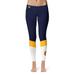 Women's Navy/White Quinnipiac Bobcats Ankle Color Block Yoga Leggings