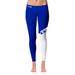 Women's Blue/White Central Connecticut State Blue Devils Letter Color Block Yoga Leggings