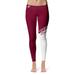 Women's Maroon/White Eastern Kentucky Colonels Letter Color Block Yoga Leggings