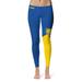 Women's Blue/Gold Fort Valley State Wildcats Letter Color Block Yoga Leggings