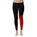 Women's Black/Red University of Tampa Spartans Letter Color Block Yoga Leggings