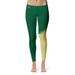 Women's Green/Gold Wright State Raiders Letter Color Block Yoga Leggings