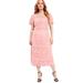 Plus Size Women's Square-Neck Lace Jessica Dress by June+Vie in Soft Blush (Size 18/20)