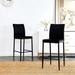 Ebern Designs Brambory Steel Side Chair in Wood/Upholstered/Leather in Black | 38.39 H x 15.75 W x 17.13 D in | Wayfair