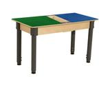 Wood Designs Rectangle Time-2-Play Table w/ a trough, a LEGO Compatible Wood/Plastic in Black | 29.5 H x 35 W x 15.5 D in | Wayfair TPRETA1829-SBG