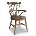 Woodbridge Furniture Solid Wood Windsor Back Arm Chair in Wood in Brown | 36.5 H x 24 W x 24 D in | Wayfair LL704-41