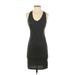 Shein Casual Dress - Bodycon Scoop Neck Sleeveless: Gray Print Dresses - Women's Size Small