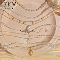 17KM – colliers en métal doré et perles pour femmes bijoux ras du cou en cristal et cœur cadeaux