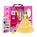 Robe de princesse pour poupées Barbie de 30cm 65 pièces vêtements et accessoires garde-robe