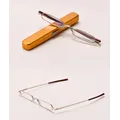 Lunettes de lecture de poche unisexes avec étui à stylo lunettes de lecture HD mini métal mince