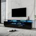 Modern Black TV Stand w/20 Colors Remote Control Lights