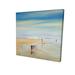 Children At The Beach - 16X16 Print On Canvas in Blue/Brown Begin Edition International Inc | 16 H x 16 W x 1.5 D in | Wayfair 2080-1616-CO150