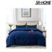 SR-HOME Duvet Cover Queen Size,3 Pieces Bedding Sets Cotton in Blue | Wayfair SR-HOMEbd6a9f7