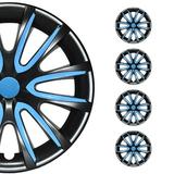 OMAC 16 Inch Wheel Cover Hubcaps for Subaru Forester Black and Blue Set of 4 Wheel Rims Cover Auto Tire Replacement Exterior Hub Caps