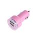 YFJQTZX 2.1A USB Universal Car Charger Mini Bullet LED Double USB 2-Port Car Charger Adaptor for Mobile Phone (Pink)