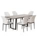 Latitude Run® Modern Mid-Century Dining Table Set Furniture, Extendable Kitchen Home Table w/ 6 Dining Chairs Upholstered/Metal in Gray | Wayfair