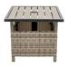 Ebern Designs Ocko Coffee Table Wood/Wicker/Rattan in Brown/Gray | 18 H x 21 W x 21 D in | Outdoor Furniture | Wayfair