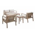 Linon Teagon 5-Piece Outdoor Conversation Set - Natural/Beige