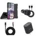 Accessories Bundle Pack for Samsung Galaxy A13 5G Case - Heavy Duty Rugged Cover (Lucky Cat Mt Fuji) Belt Holster Clip 30W Car Charger UL Type-C PD Wall Charger Digital Display USB-C Cable