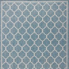 Carmina Trellis Indoor/Outdoor Rug - Indigo, 4'10" x 7'6" - Frontgate