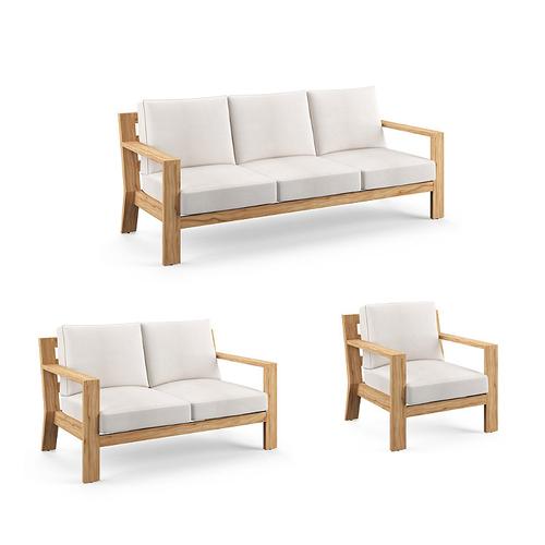 Calhoun Seating Replacement Cushions - Corner Chair, Sunbrella Rain, Rain Resort Stripe Black - Frontgate
