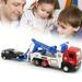 Big Tow Trcuks Toy Trucks with Hook and car for Boys Pull Back Trcuk Toys wiht Light and Sound for Kids (1:18 Plastic Tow Truck)