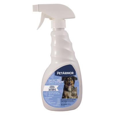 PetArmor Fast Act Plus Flea & Tick Spray On-Animal Treatment for Dogs and Cats, 16 oz., 16 FZ