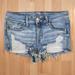 American Eagle Outfitters Shorts | American Eagle Outfitters Denim Lace Crochet Pocket Shorts Size 2 | Color: Blue/White | Size: 2