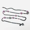 J. Crew Jewelry | J Crew Long Necklace Faux Purple Pearls Rhinestones Crystal Balls Gunmetal Chain | Color: Purple | Size: Os