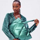 Victoria's Secret Bags | Brand New Victoria's Secret Metallic Teal Green Quilted Puffer Tote | Color: Green | Size: 15”X15”
