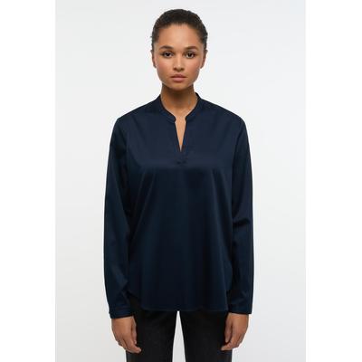 Longbluse ETERNA "LOOSE FIT", Damen, Gr. 44, blau (dunkelblau), 95% Baumwolle, 5% Elasthan, klassisch, normal, Blusen, EASY IRON (bügelleicht) Image