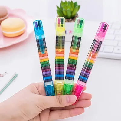 Crayon multicolore non cubique pour enfants stylo de sécurité lavable dessin pour enfants jouet