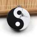 Xinshangmie – pendentif en pierre naturelle pour hommes 1 pièce en cristal noir et blanc Yin