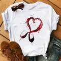 T-shirt à manches courtes et col rond pour femme imprimé cœur d'amour vin t-shirt pour femme