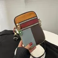 Sac en cuir véritable pour femme sac à main pour téléphone portable fermeture éclair multiple