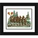 Fab Funky 32x26 Black Ornate Wood Framed with Double Matting Museum Art Print Titled - Bear Family Autumn Bike Ride