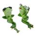 2x Novelty Leggy Frog Figurine Miniature Statue Resin Crafts Frog Sculpture Artwork Ornament for Home Desktop Bookshelf Decoration