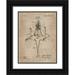 CAG 25x32 Black Ornate Wood Framed with Double Matting Museum Art Print Titled - Patent Document of a Golf Club