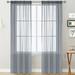 Fashnice Curtains Clear Window Curtain 2 Panels Long Sheer Voile Rod Pocket Bedroom Solid White Home Decor Basic Treatments Living Room Gray 2PC-W: 28 x H: 47