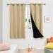 Deconovo Total Thermal Blackout Curtains 100% Blackout Short Window Grommet Kitchen Drapes Heat Insulated Soundproof Curtain Panels for Bedroom 52x45 in Burlywood 2 Panels