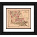 Colton 14x12 Black Ornate Wood Framed with Double Matting Museum Art Print Titled - Louisiana - Colton 1855