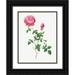 Redoute Pierre Joseph 25x32 Black Ornate Wood Framed with Double Matting Museum Art Print Titled - Autumn China Rose Autumn Bengal Rosa indica automnalis