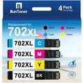 702 Ink Cartridges for Epson Ink 702 XL 702XL T702XL T702 Ink Cartridge Combo Pack for Epson Workforce Pro WF-3720 WF-3733 WF-3730 Printer (Black Cyan Magenta Yellow 4 Pack)